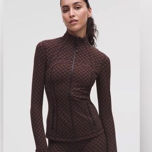 NWT Lululemon Define Jacket Jacquard - Square Heart Jacquard Java Sequoia 4
